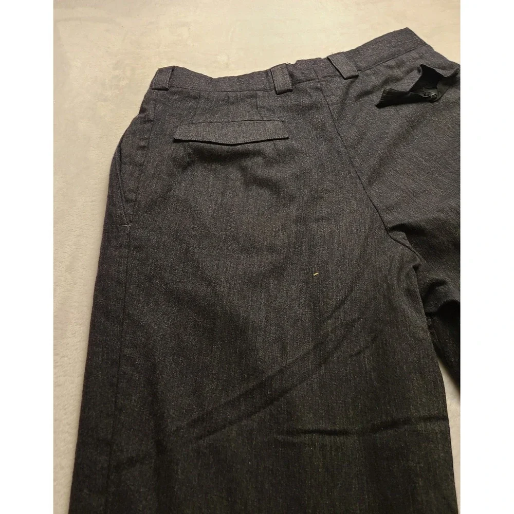 Pure Virgin‎ Wool Pleated Trousers Men's 34x28 Charcoal Grey Cuffed Dress Pants